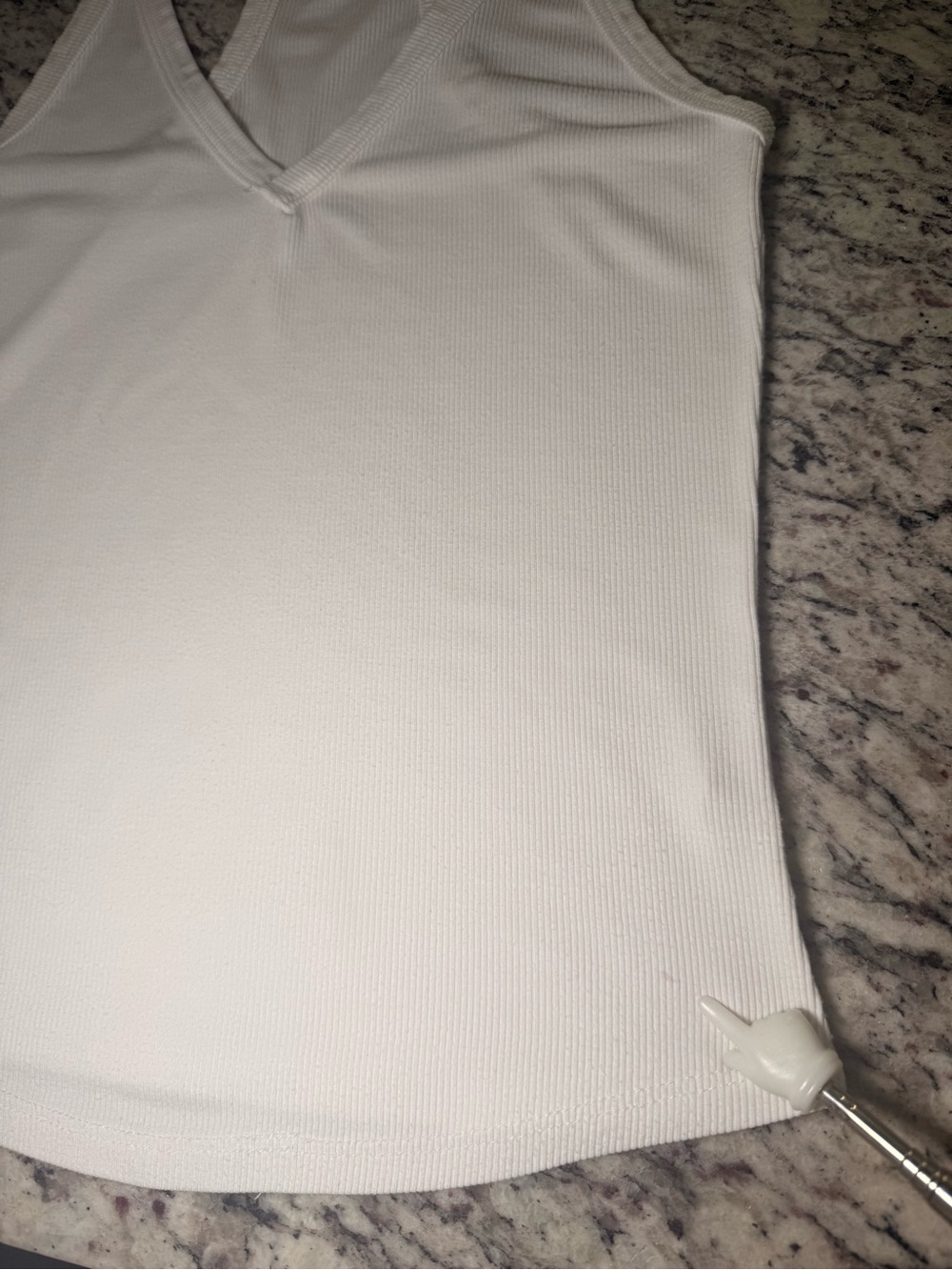 ♡ Joah Brown V Neck Racerback Tank White FlexRib - Picture 9 of 14